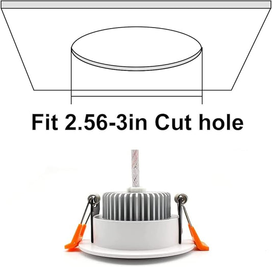 YGS-Tech 3 Inch LED Recessed Lighting, Dimmable Downlight 5W(40W Halogen Equivalent), CRI80, 3000K Warm White, Ceiling Light with LED Driver(1 Pack)