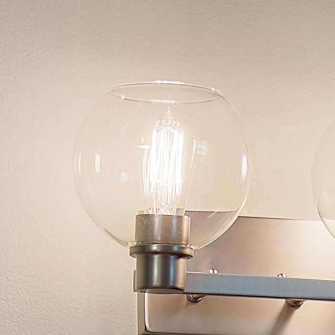 Kichler The Harmony 15.5 inch 2 Light vanity light with clear glass Brushed Nickel