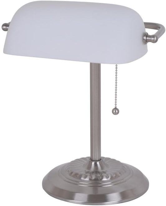 Catalina Lighting Traditional Desk Lamp, White, Smart Home Capable for Home Office, Dorm, Apartment, Corded with Adjustable Lighting, 13.5"
