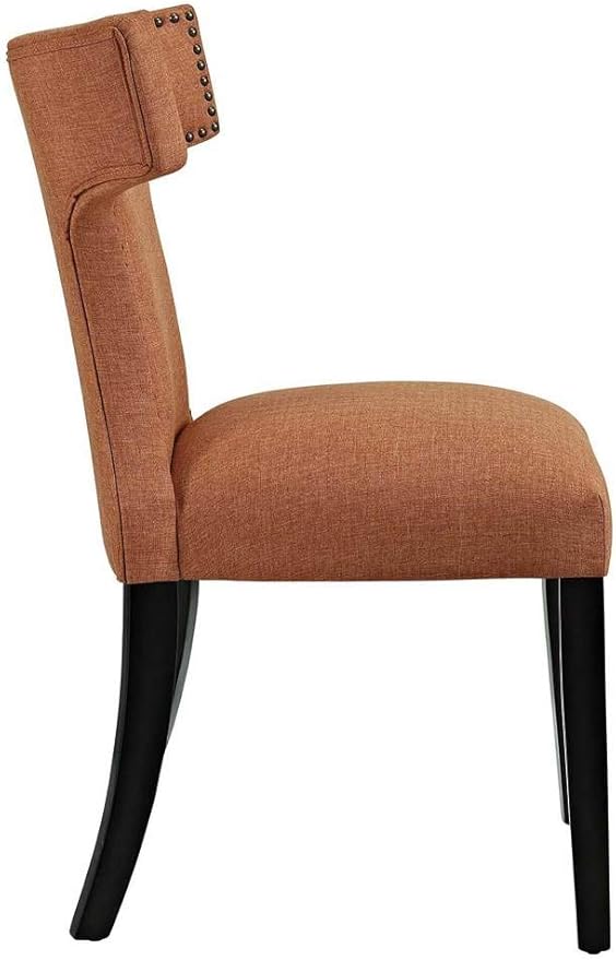 Modway EEI-2741-ORA-SET Curve Fabric (Set of 2), Dining Side Chair, Orange
