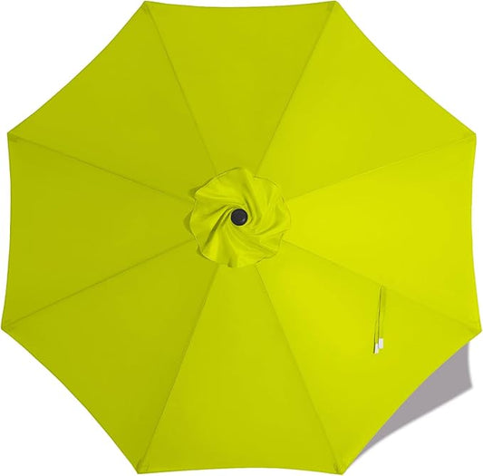 MASTERCANOPY Patio Umbrella 10 ft Replacement Canopy for 8 Ribs-Lemon Green Canopy Only