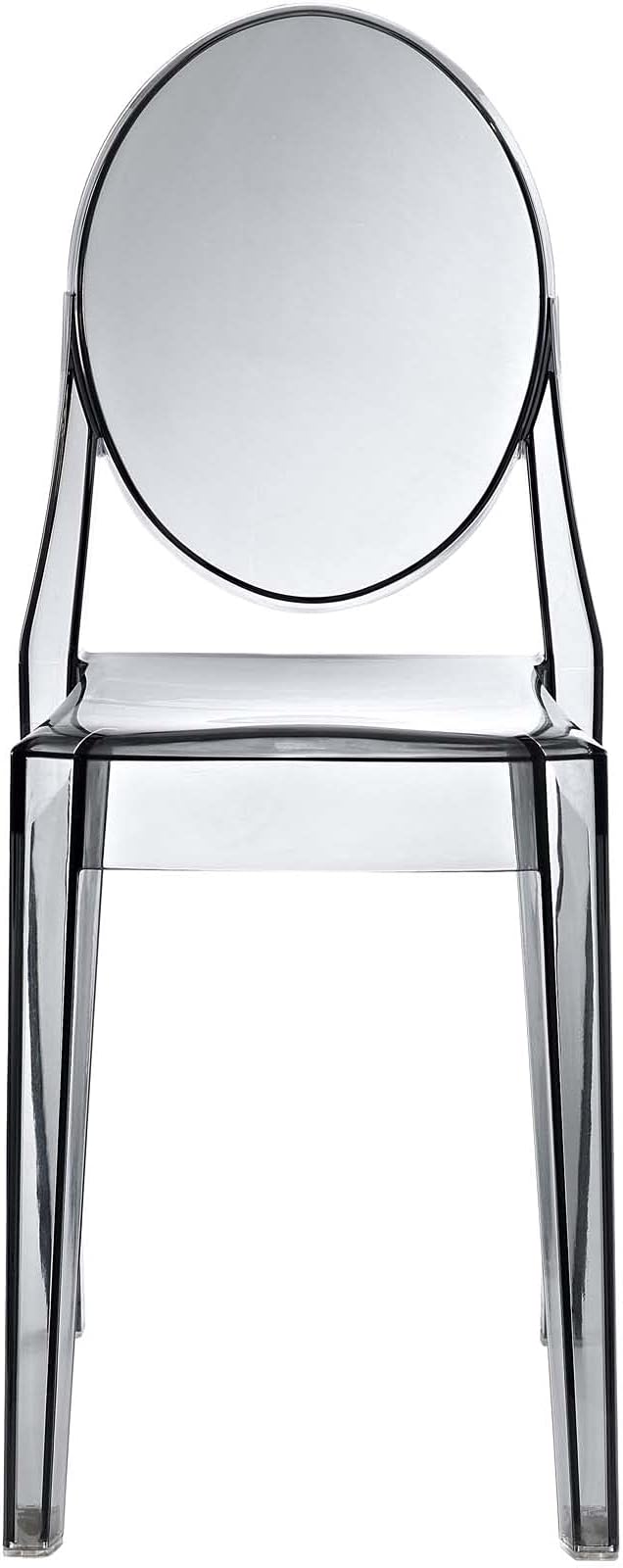 Modway Casper Modern Acrylic Stacking Two Dining Side Chairs in Smoke