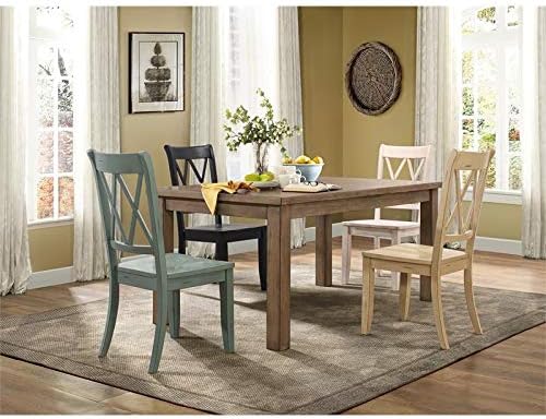Homelegance Janina Dining Room Chairs Set of 2, Modern Farmhouse Dining Chairs Set of 2, Solid Wood, X Cross Back, Traditional Modern Ranch Style Kitchen for Table, Armless, Easy Assembly, Black