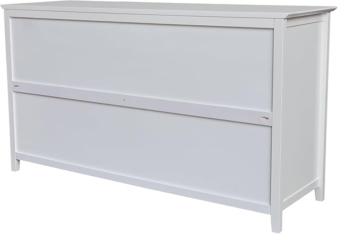 International Concepts Solid Wood Bedroom Dresser with 6 Drawers in White