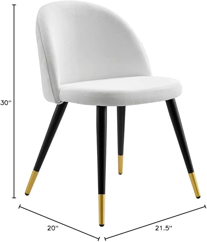 Modway Cordial Fabric Upholstered Dining Accent Chairs in White - Set of 2
