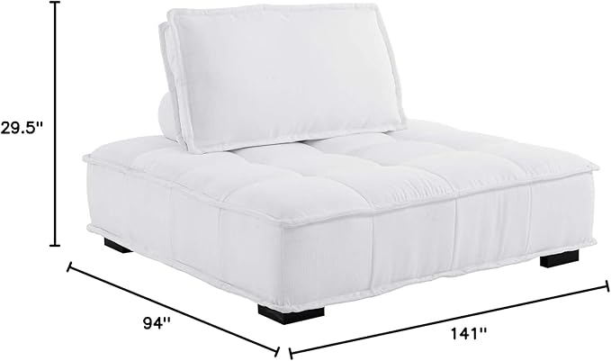 Modway Saunter, 5-Piece Sectional Sofa, White