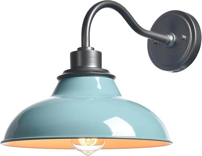 HYDELITE Blue Sconces Wall Lighting Modern Wall Sconce Light for Bedroom Living Room Kitchen Hallway Indoor Gooseneck Nautical Sea Green