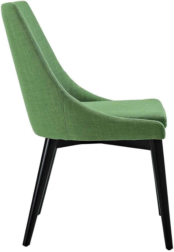 Modway Viscount Mid-Century Modern Upholstered Fabric Two Kitchen and Dining Room Chairs in Green