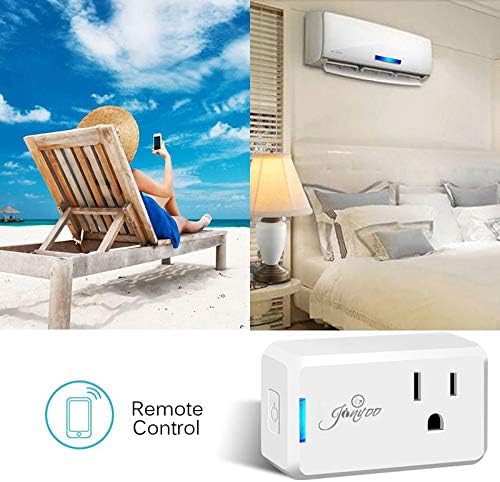 Jinvoo WiFi Ultra Plug Wireless Outlet Remote Control 120V 10A Works with Alexa Google Home no hub Required Smart Socket Whole Sale Tuya Smart Life Free app 2.4GHz only White ETL