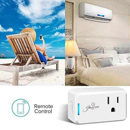 Jinvoo WiFi Smart Mini Plug, 10A, Remote Control by Jinvoo Smart app, Works with Amazon Echo,Compatible with iOS/Android Google Assistant, Timer White (4 Pack)