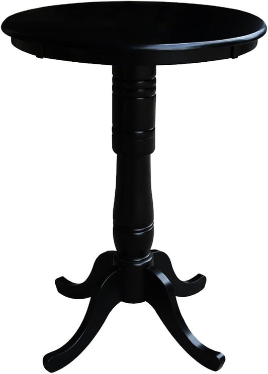 International Concepts 30" Round Top Pedestal Table - 40.9" in Black