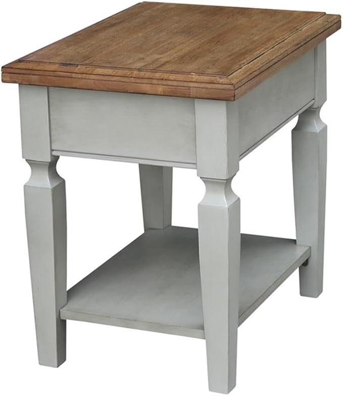 IC INTERNATIONAL CONCEPTS Vista End Table Distressed Hickory/Stone Finish