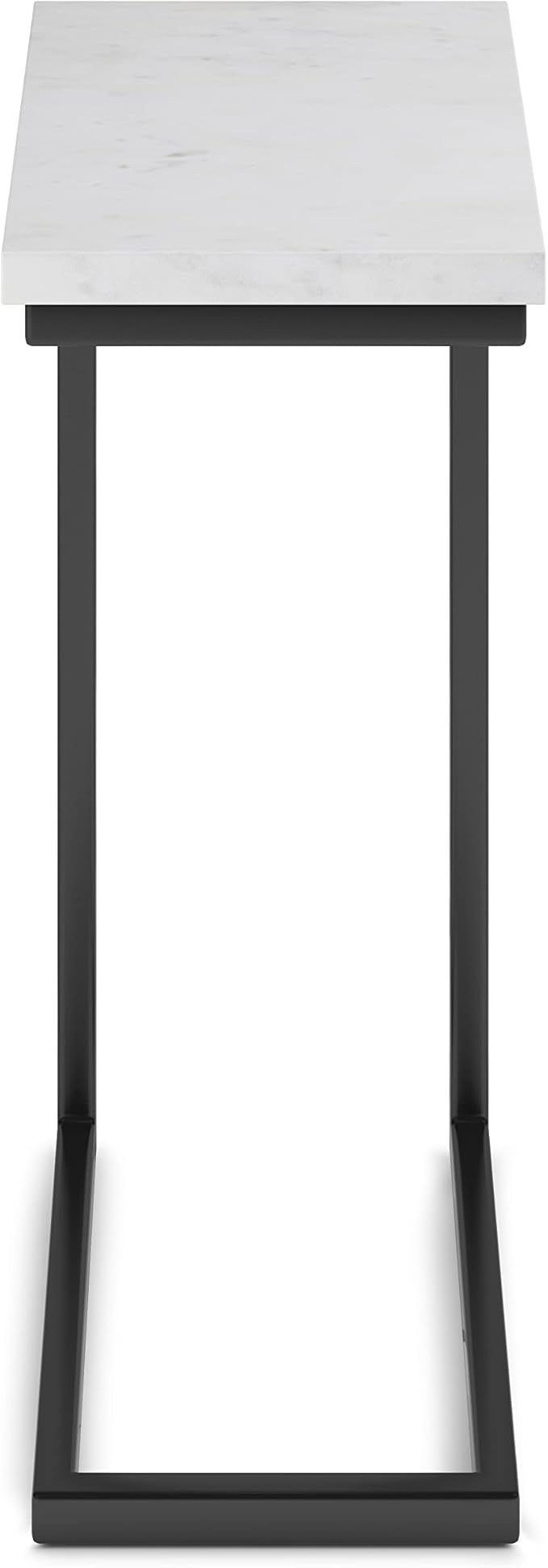 SIMPLIHOME Skyler Metal Table - 18" Wide x 24" High Solid Metal C-Side Table with Genuine White Marble Top, Contemporary Accent End Table for Living Room or Home Office with Slide-Under Design