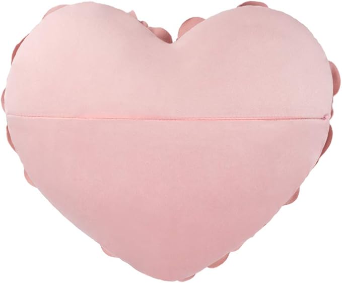 JWH Heart Flower Throw Pillow Covers Decorative Floral Shaped Accent Cushion Soft Pillowcase for Sofa Couch Living Room Bed Chair 14x16 Inches Rose Gold