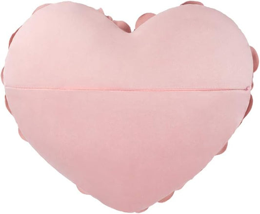 JWH Heart Flower Throw Pillow Covers Decorative Floral Shaped Accent Cushion Soft Pillowcase for Sofa Couch Living Room Bed Chair 14x16 Inches Rose Gold