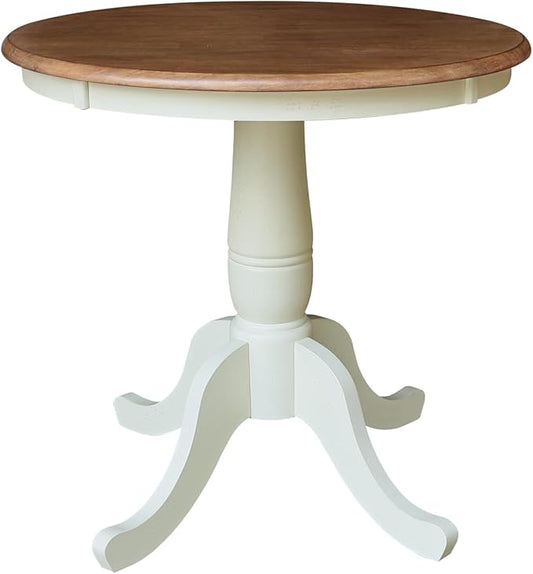IC INTERNATIONAL CONCEPTS 30" Round Top Pedestal Dining Table with 2 San Remo Chairs - Multi-Color