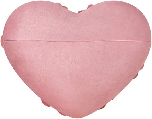 JWH Heart Flower Throw Pillow Covers Decorative Floral Shaped Accent Cushion Soft Pillowcase for Sofa Couch Living Room Bed Chair 14x16 Inches Dusty Pink
