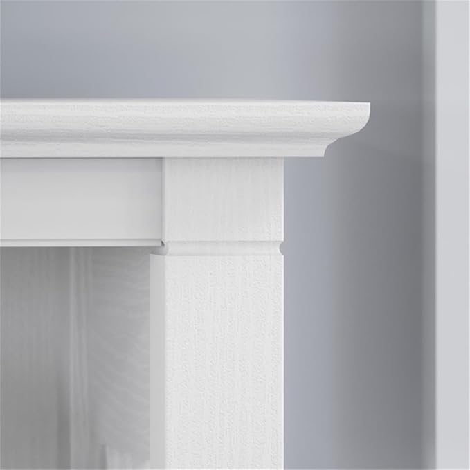 Bush Home Key West 5 Shelf Bookcase - Set of 2 | Tall Bookshelves in Pure White Oak | Sturdy Display Shelves for Library, Living Room, and Home Office