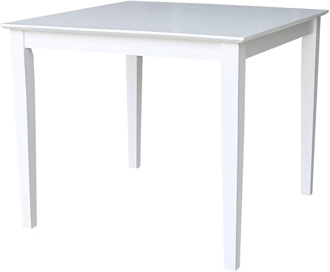 International Concepts Solid Wood Top Height Dining Table, White