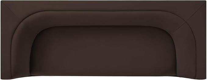 Modway Hilda 86 Inch Modern Curved Back Performance Velvet Sofa in Chocolate Brown – Plush Upholstered 3-Seat Couch for Living Room, Apartment, Office