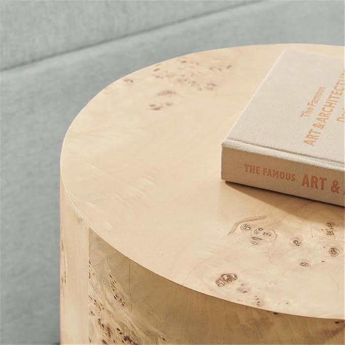 Modway EEI-6271-NAB Cosmos 16" Round Burl Wood Side Table, Natural Burl