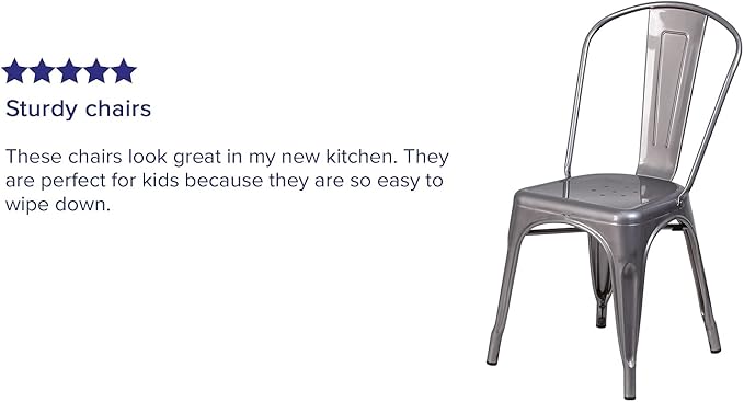Flash Furniture Lincoln Clear Coated Metal Indoor Stackable Chair