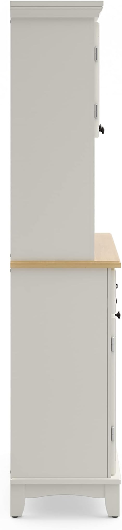 Homestyles Buffet of Buffets Off-White Server with Hutch and Natural Wood Top