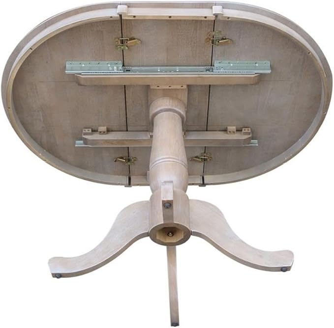 IC INTERNATIONAL CONCEPTS 36" Round Top Pedestal Table with 12" Leaf - 29.3" H - Dining Height