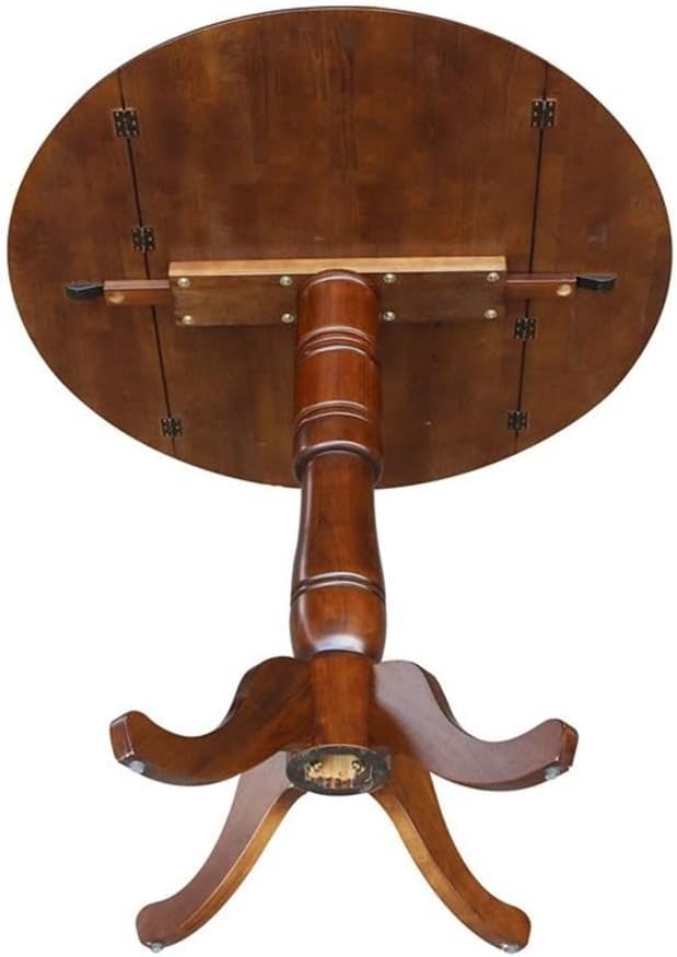IC INTERNATIONAL CONCEPTS 42" Round Dual Drop Leaf Pedestal Table - 41.5" H Espresso