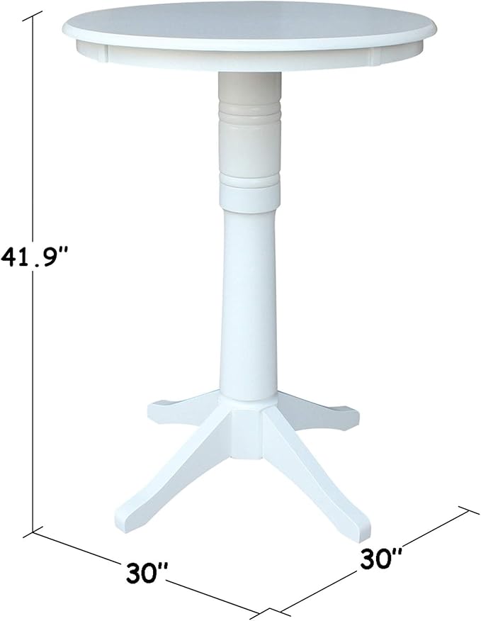 IC INTERNATIONAL CONCEPTS 30" Round Top Pedestal Table - 40.9" H