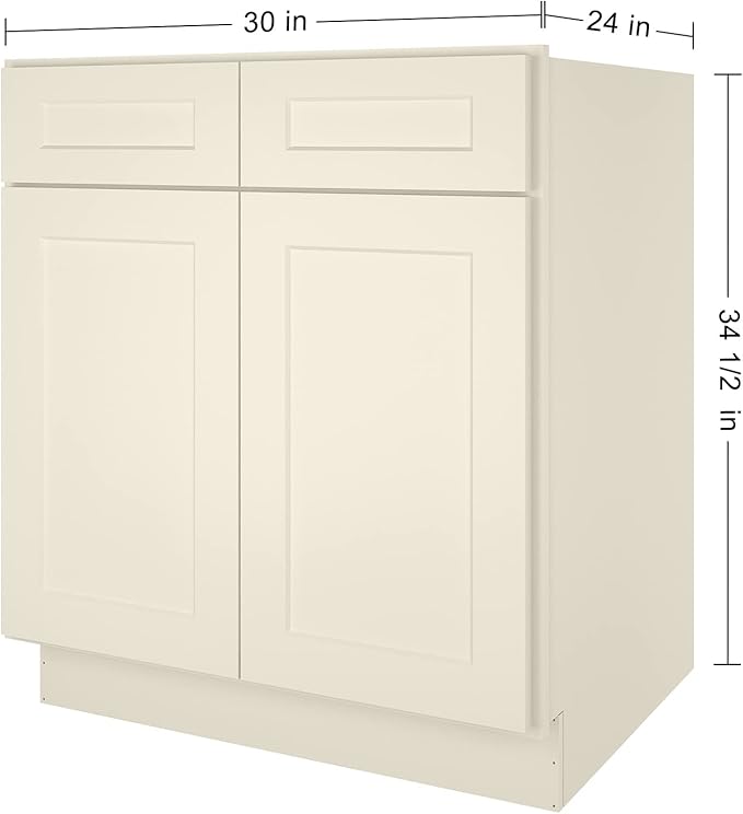LOVMOR Kitchen Sink Base Cabinet, Unassembled Cabinet, Single Sink Storage Unit, Large Capacity, 24" D*30" W*34-1/2"H