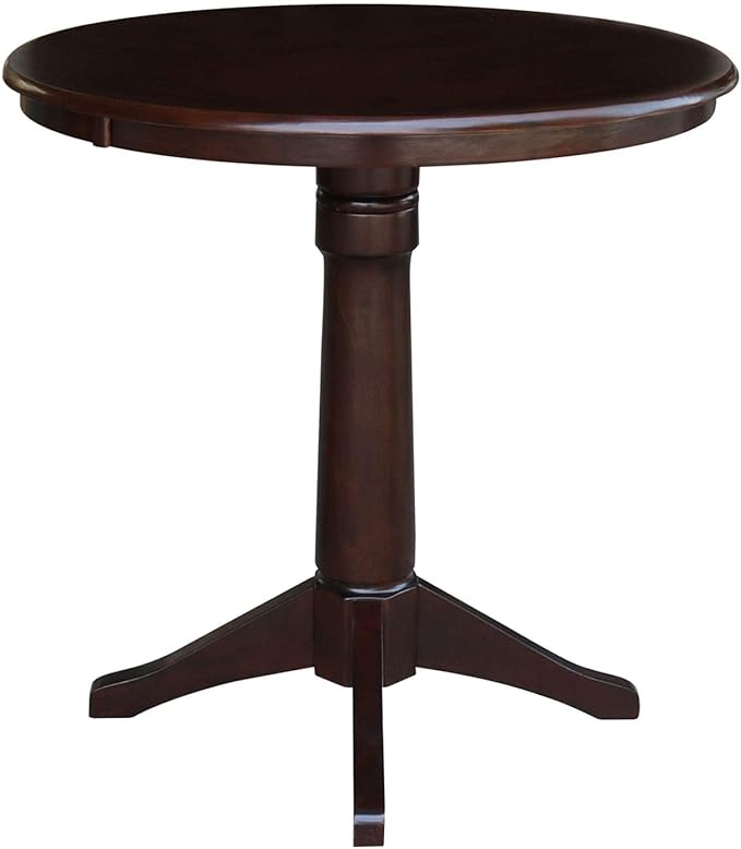 International Concepts 36" Round Top Pedestal Table-34.9" H, Rich Mocha