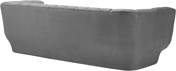 Modway Sofa Entertain Vertical Channel Tufted Performance Velvet Couch in Gray
