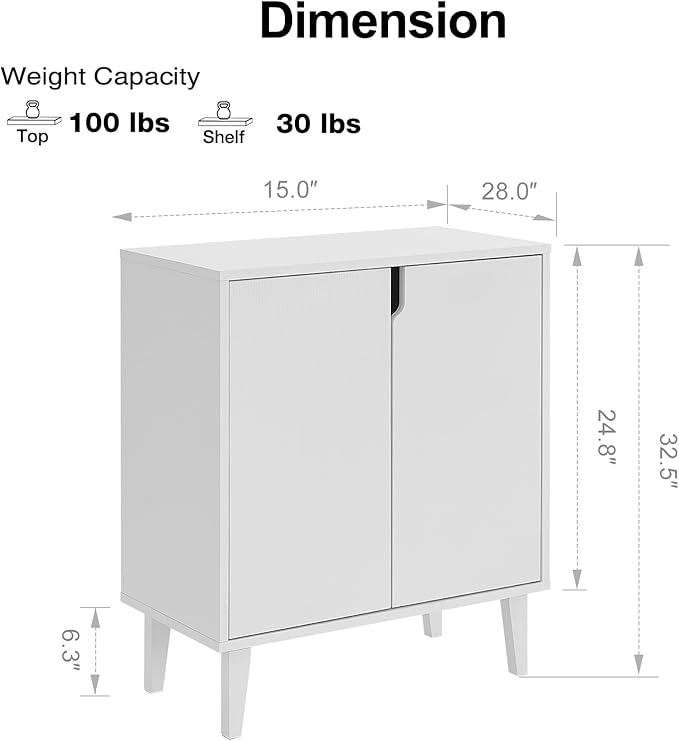 Panana White Coffee Bar Cabinet, Farmhouse Kitchen Sideboard Buffet Storage Cabinet White Accent Sideboard Buffet Cabinet for Kitchen, Dining Room, Living Room, Hallway