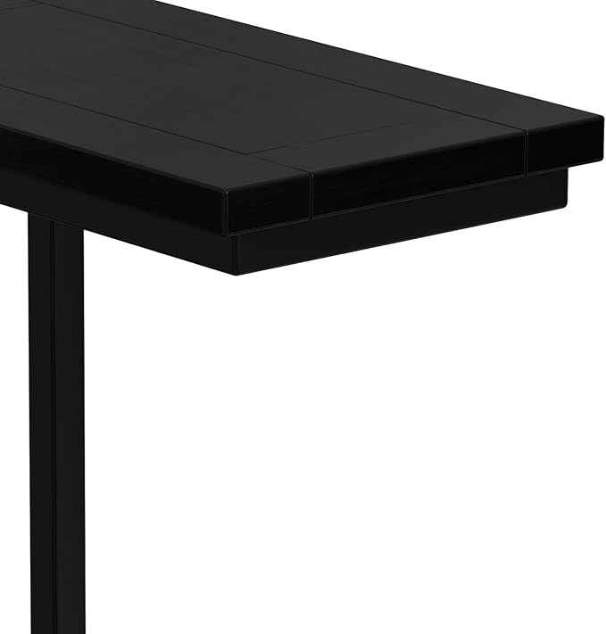 SIMPLIHOME Skyler C-Side Table - 18" Wide x 24" High Solid Mango Wood and Metal Slide-Under Table in Black, Industrial Accent Table or End Table for Living Room with Space-Saving Design, Assembled