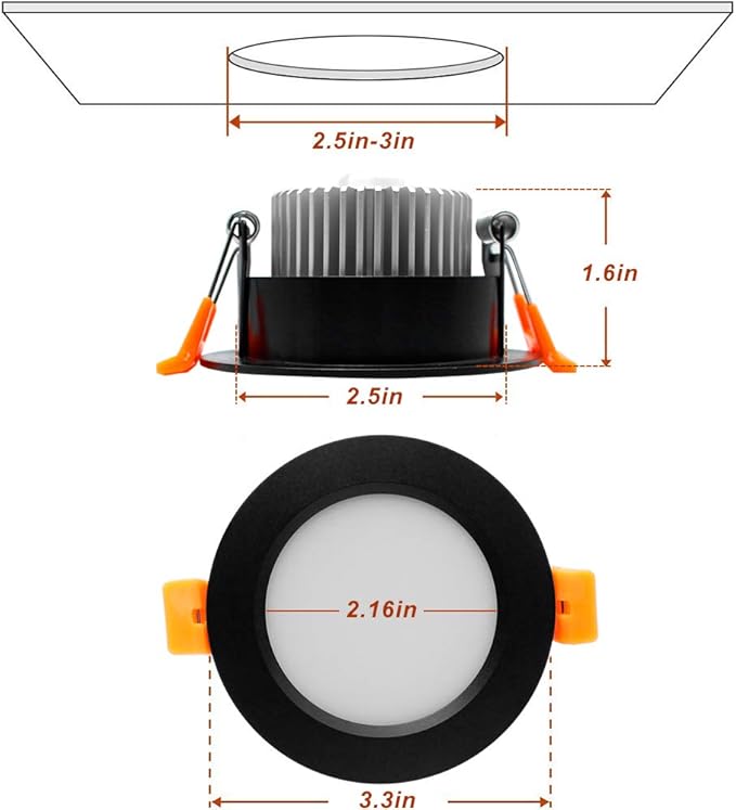 YGS-Tech 3 Inch LED Recessed Lighting, Dimmable Downlight 5W(40W Halogen Equivalent), CRI80, 4000K Natural White, Ceiling Light with LED Driver(4 Pack)