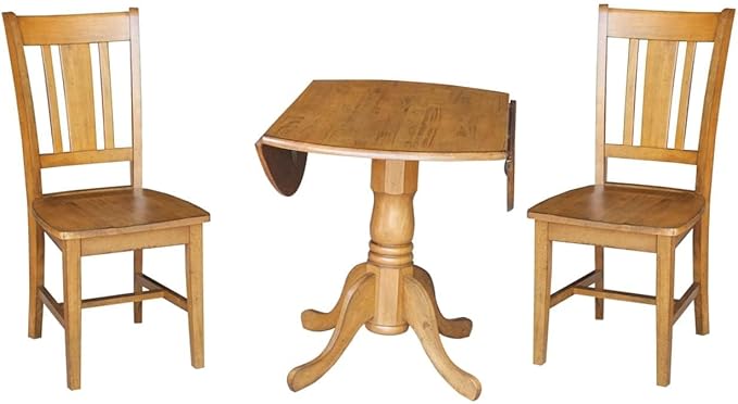 International Concepts 3 Piece Dinette Set in Pecan