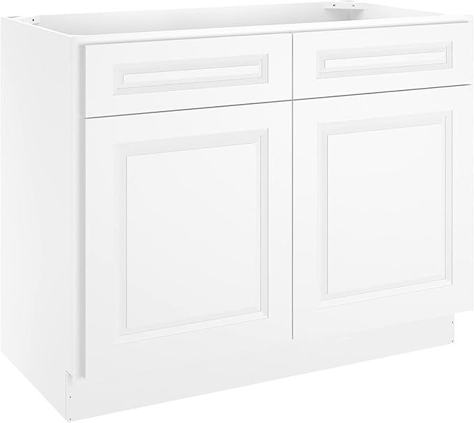 LOVMOR Kitchen Base Cabinets, Sideboard Storage Cabinet, Entryway Cabinet with 2-Drawers & Adjustable Shelf, 42" W X 24" D X 34-1/2"H