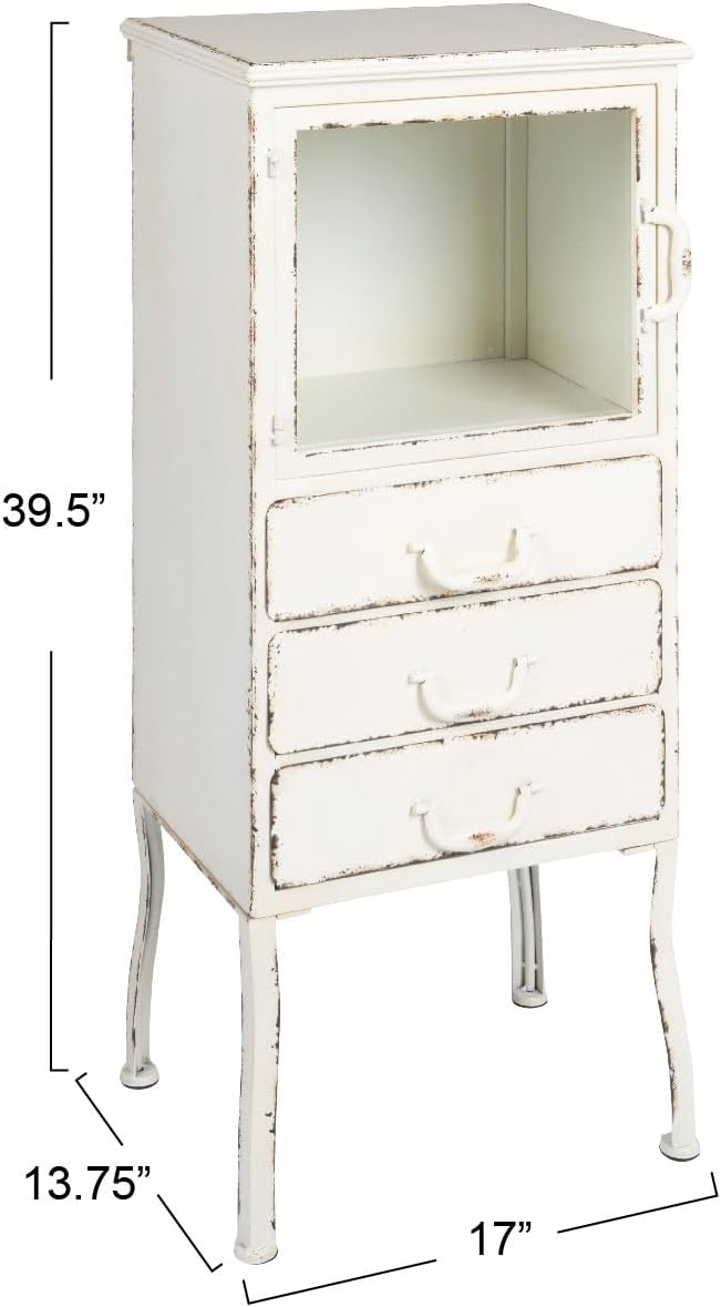 Creative Co-Op Metal Cabinet with 3 Drawers