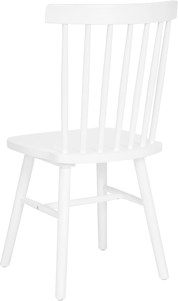 Taylor & Logan Ingrid Set of 2 Commercial Grade Windsor Dining Chairs, Solid Wood Armless Spindle Back Restaurant Dining Chairs in White
