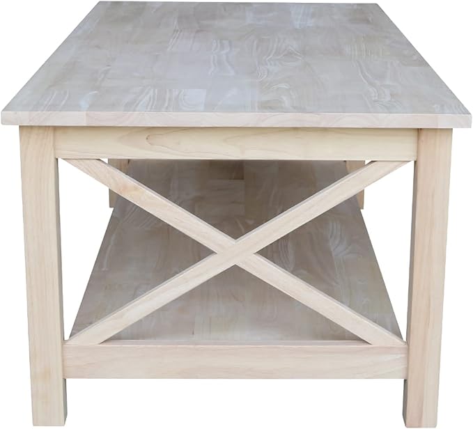 Hampton Solid Wood Coffee Table, Unfinished