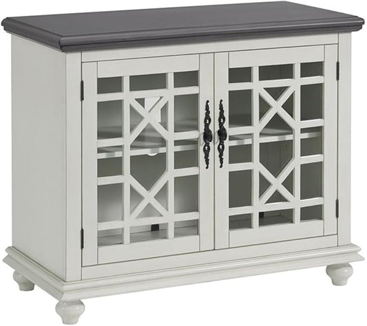 Martin Svensson Home Elegant Small Spaces TV Stand Blue with Coffee Walnut Top