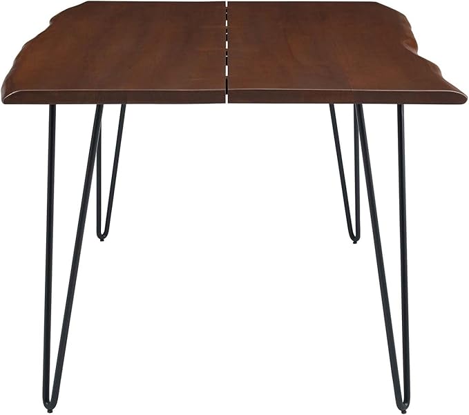 Modway Ardor 74" Live Edge Acacia Wood Rectangular Dining Table in Black Walnut