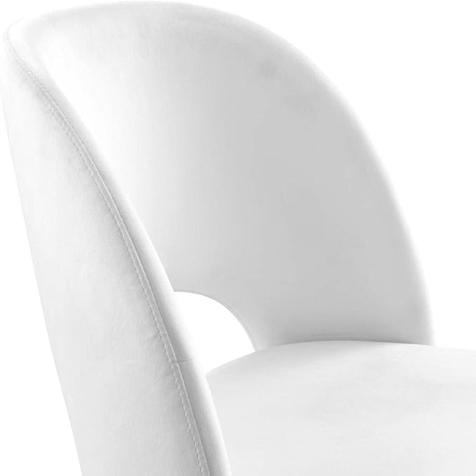 Modway Rouse Performance Velvet Dining Side Chair in White 23 x 20 x 32