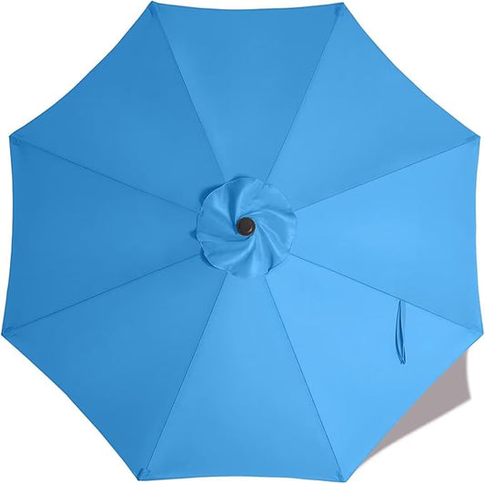 ABCCANOPY 9ft Outdoor Umbrella Replacement Top Suit 8 Ribs (Sky Blue)