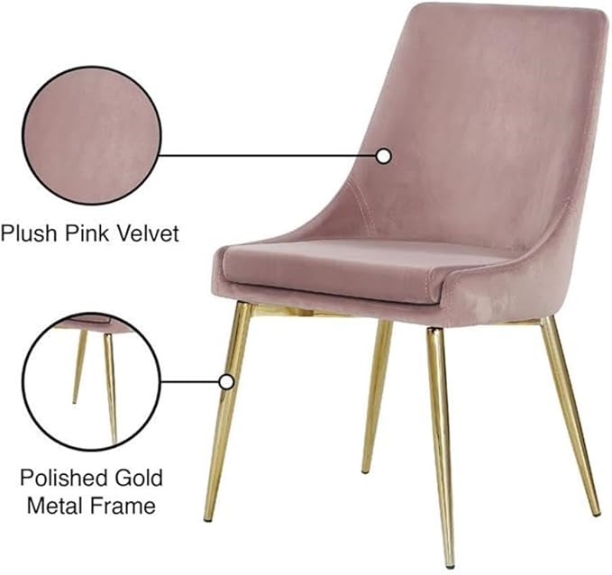 Meridian Furniture Karina Pink Velvet Dining Chair (Set of 2)