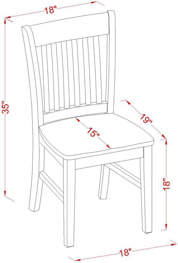 East West Furniture ANNO3-LWH-W 3 Piece Dining Room Furniture Set Contains a Round Dining Table with Pedestal and 2 Wood Seat Chairs, 36x36 Inch, Linen White