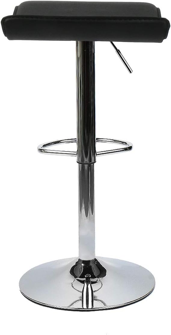 Set of 2 Barstool, Adjustable Swivel Bar Stools with PU Leather and Chrome Base, Gaslift Pub Counter Chairs, Black
