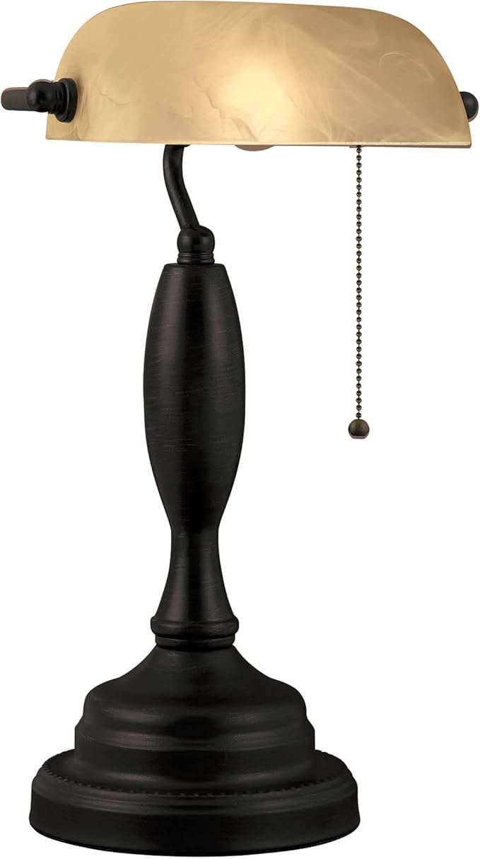 Catalina Lighting Traditional Desk Lamp, Classic Bronze, Smart Home Capable for Home Office, Dorm, Apartment, Corded with Adjustable Lighting