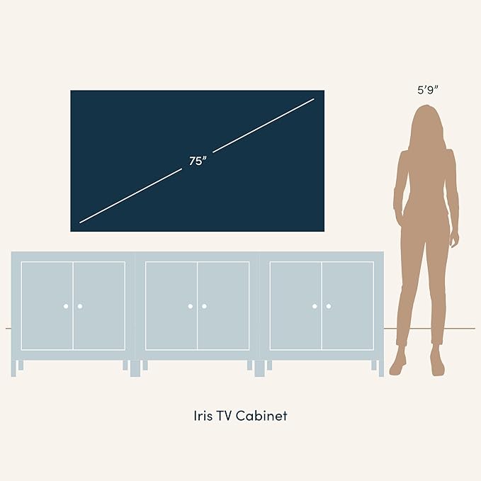 Nathan James Iris Mid-Century Modern Credenza, Light Brown TV Stand, Living Room Wood Storage Cabinet with Arched Cabinet Doors, White Oak, Set of 3